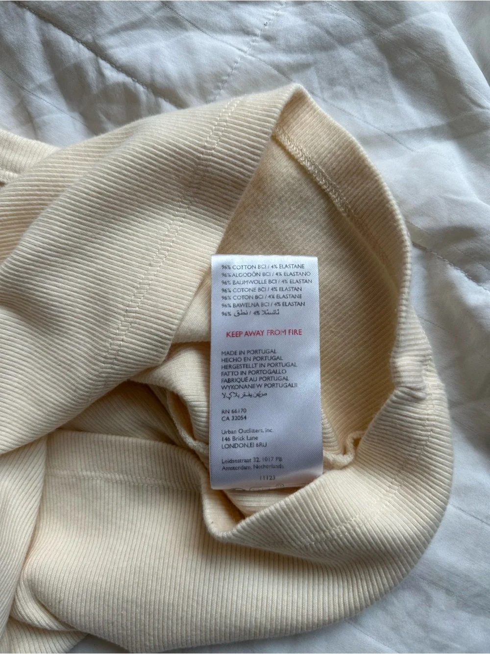 Anthropologie Cream Ribbed Tank